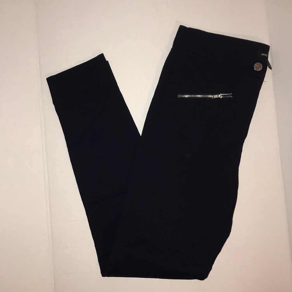 Mango MNG suit navy blue zipper pants for women